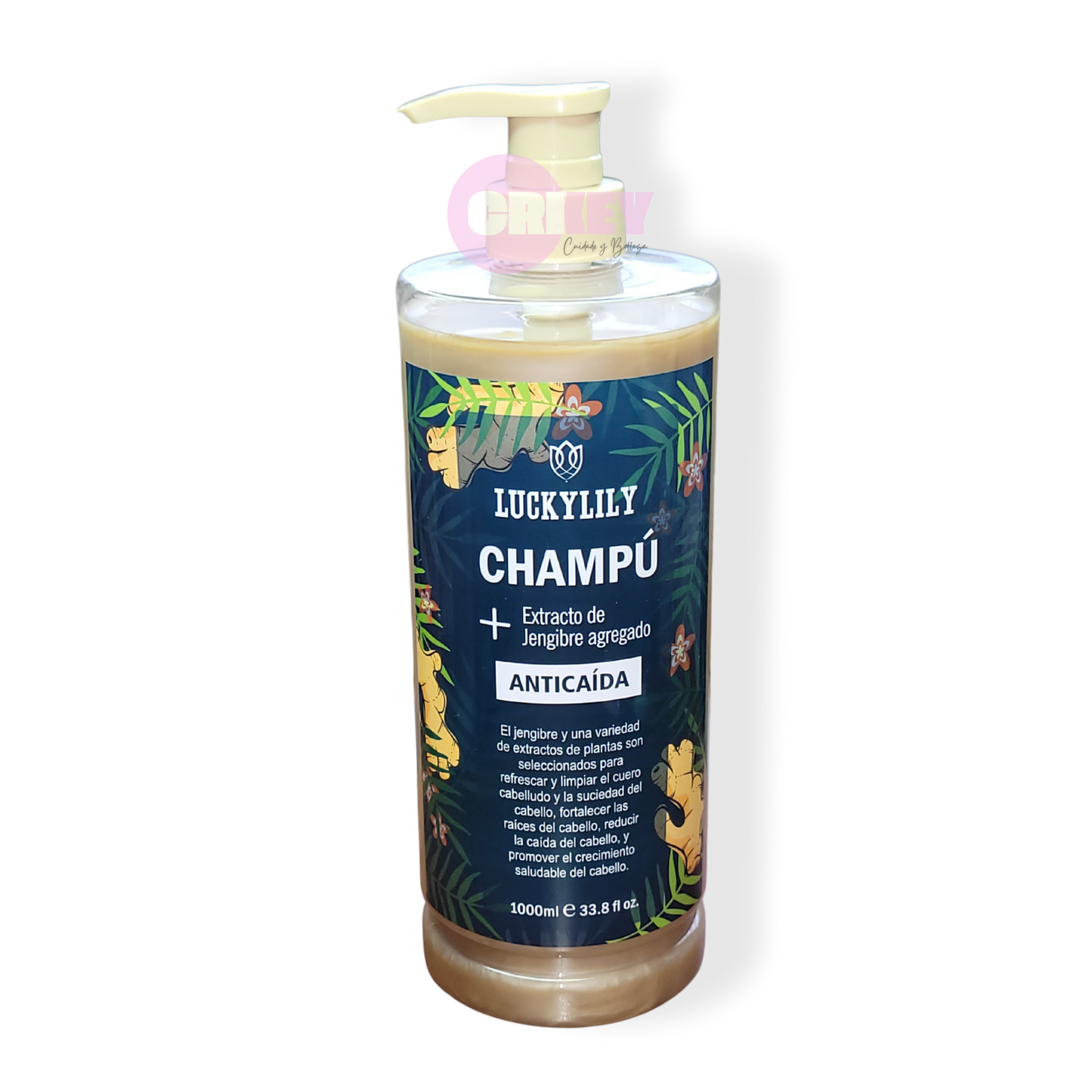 Champú Anticaída + Extracto de Jengibre, 1000 ml.
