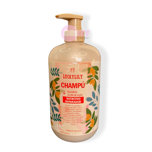 Champú Queratina + Aceite de Argán, 1000 ml.